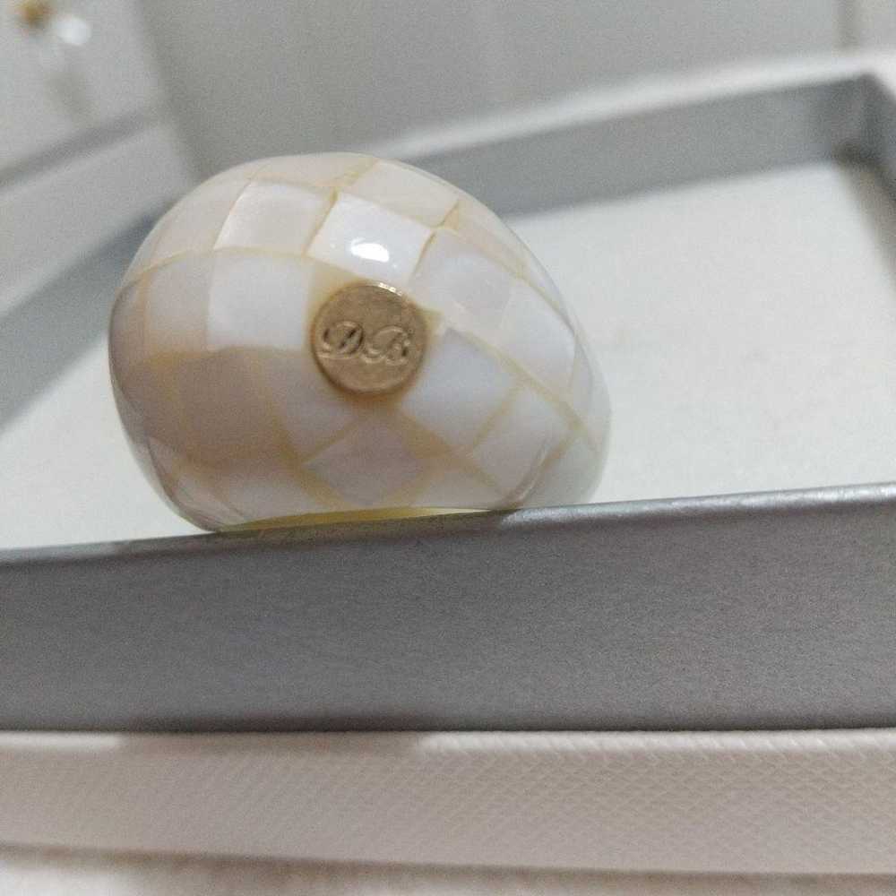 Vintage shell ring, egg-shaped ring, retro used c… - image 8