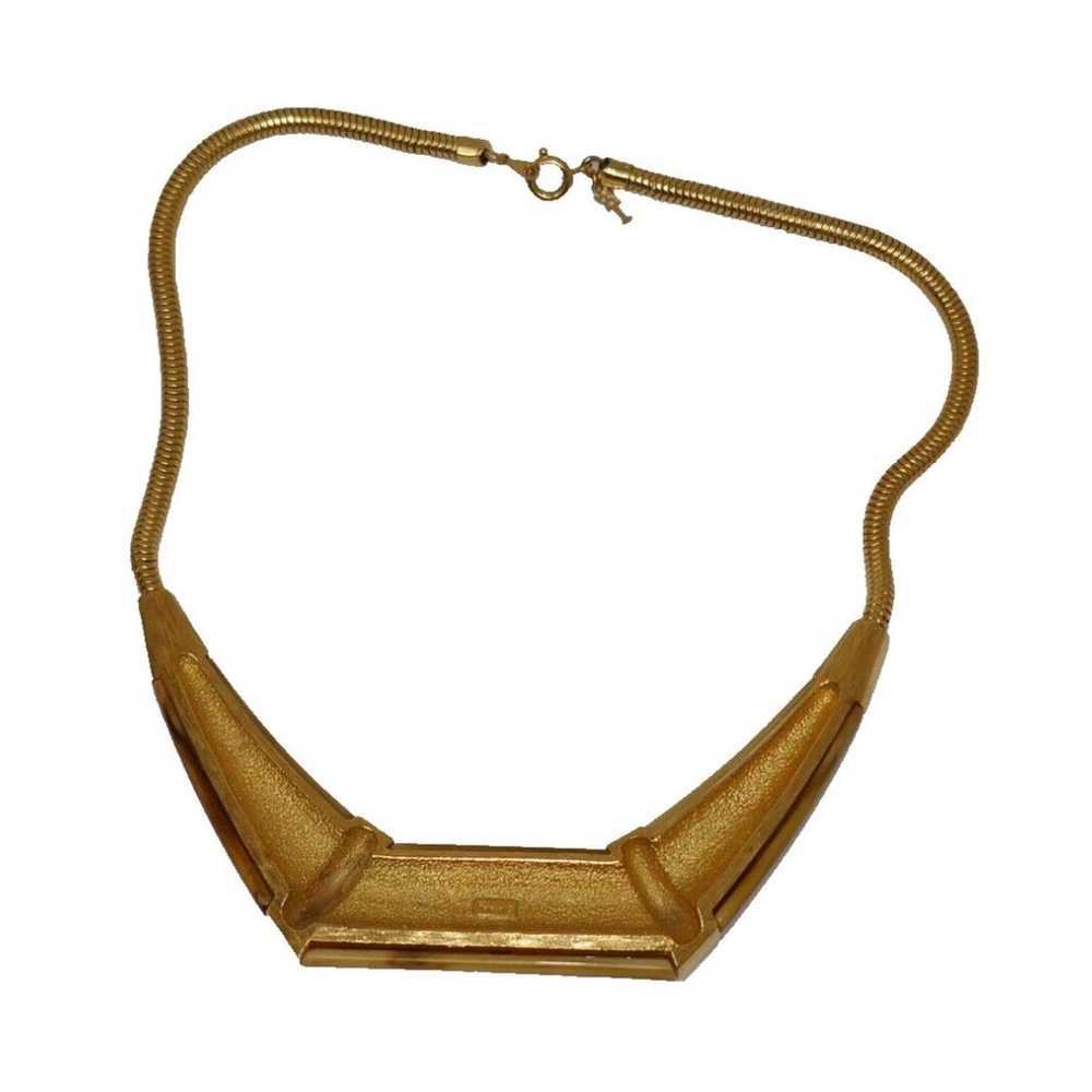 Trifari Caramel Brown Marbelized Lucite Gold Tone… - image 6