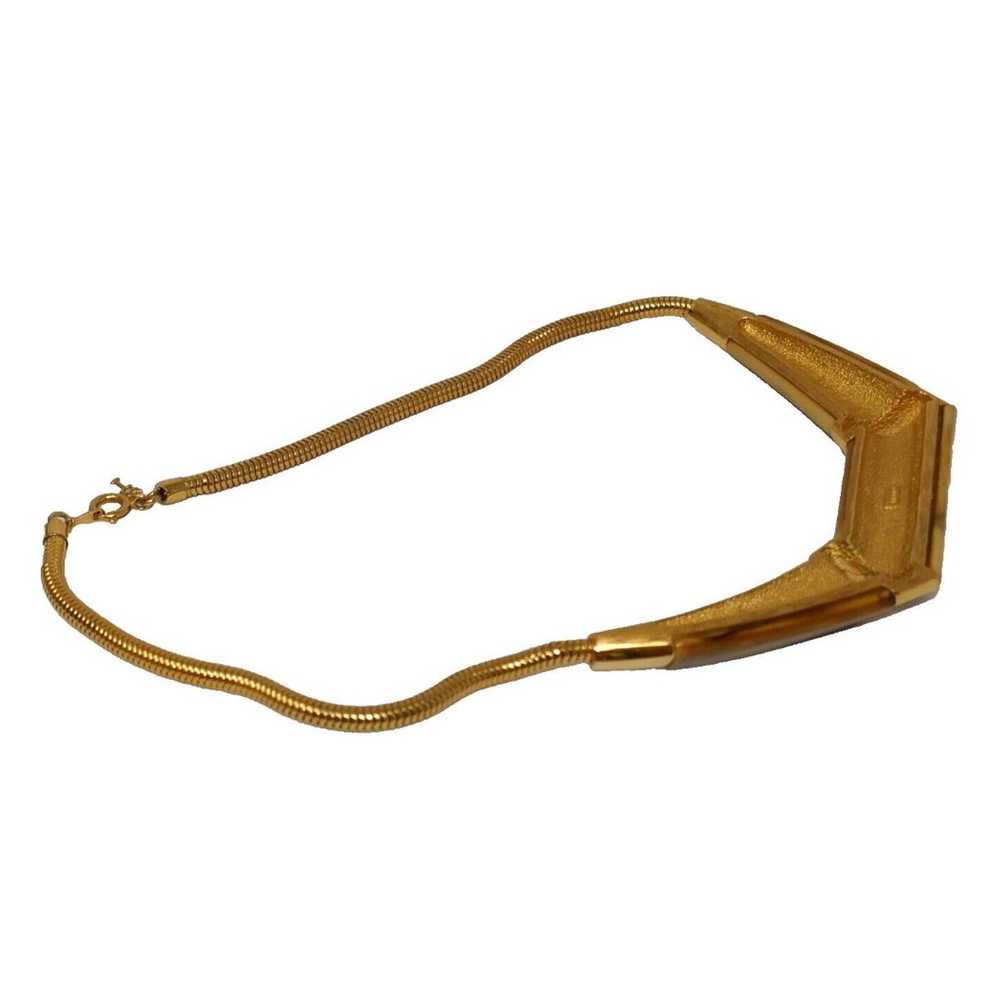 Trifari Caramel Brown Marbelized Lucite Gold Tone… - image 8