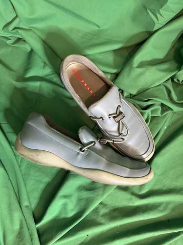 Prada RARE Americas Cup leather boat shoes Vibram 