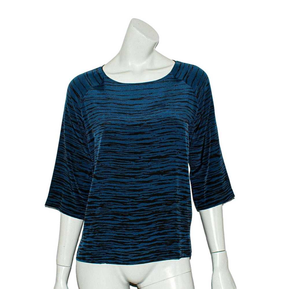 Vince VINCE 100% Silk Blouse Blue stripe print Wo… - image 1