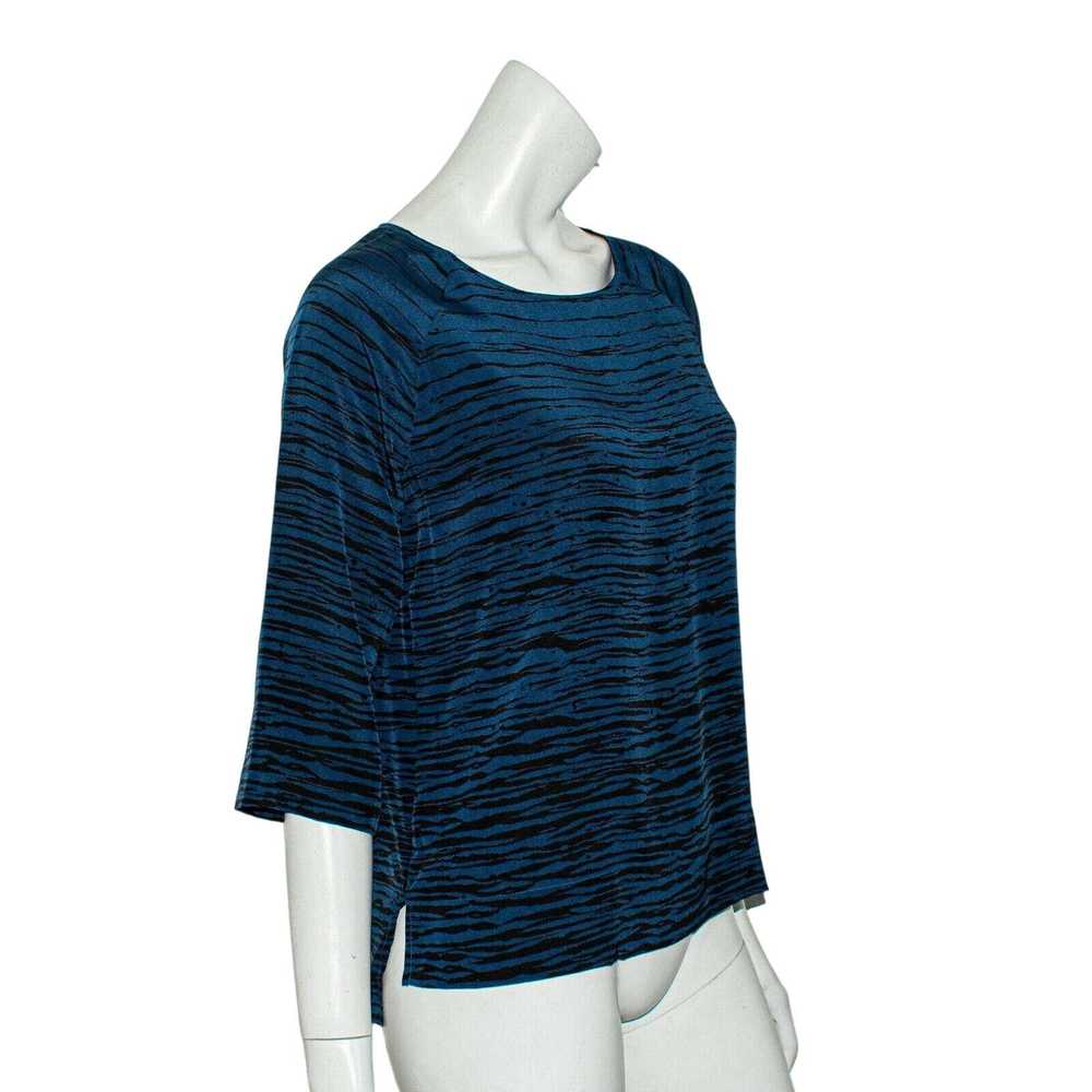 Vince VINCE 100% Silk Blouse Blue stripe print Wo… - image 4