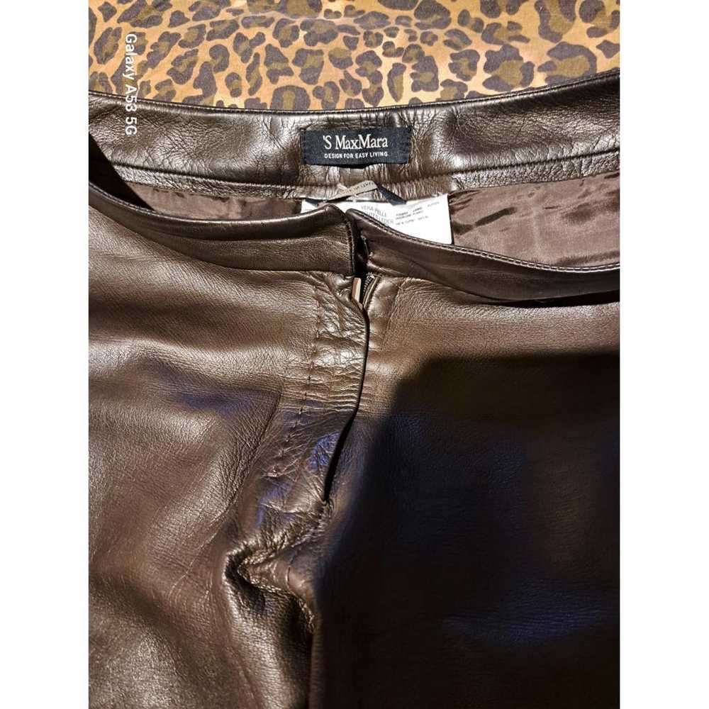 Max Mara 's Leather straight pants - image 4