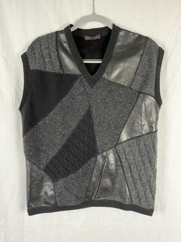 Alexander McQueen Rare 1990s Cashmere Leather Patc