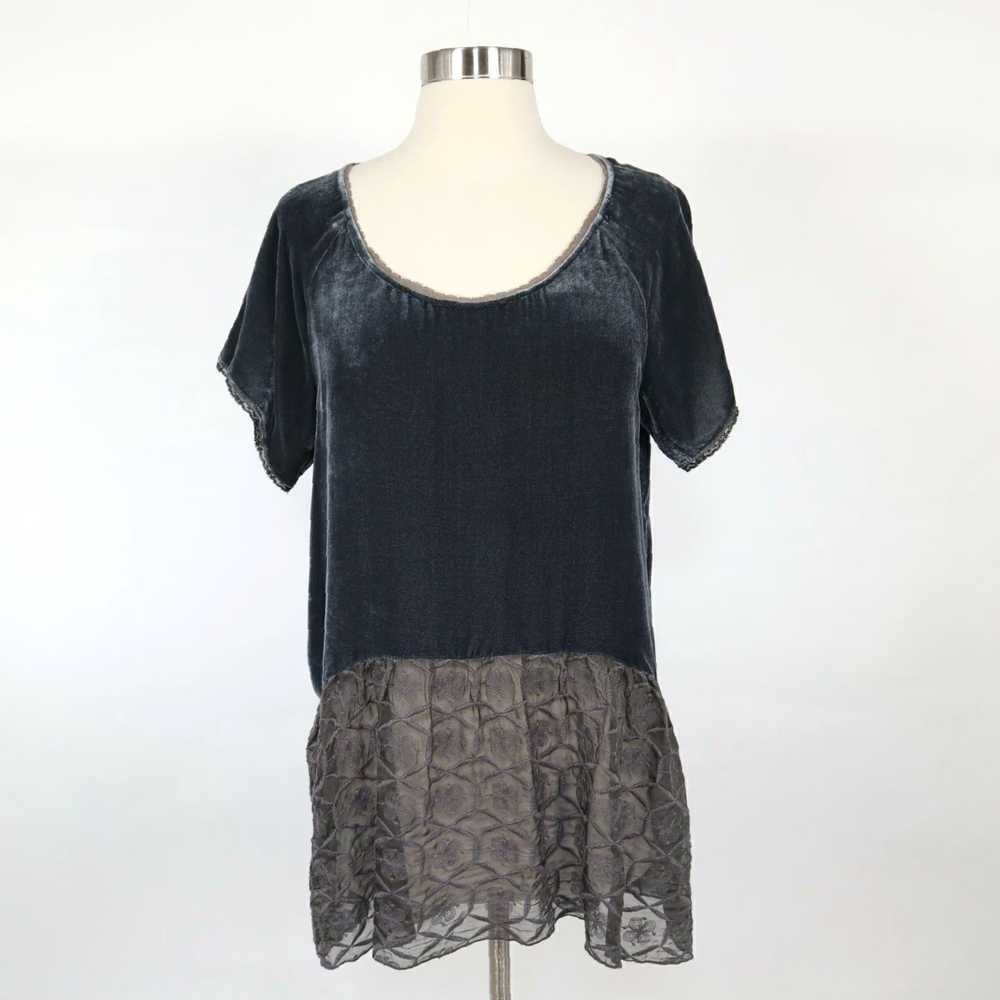 Johnny Was Womens Small Velvet Lace Gray Boho Chi… - image 1