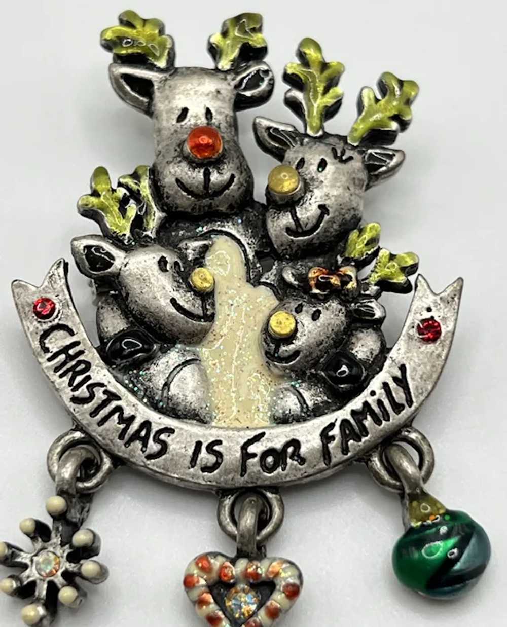 Fun Vintage Pewter AJMC Christmas Is For Family R… - image 2