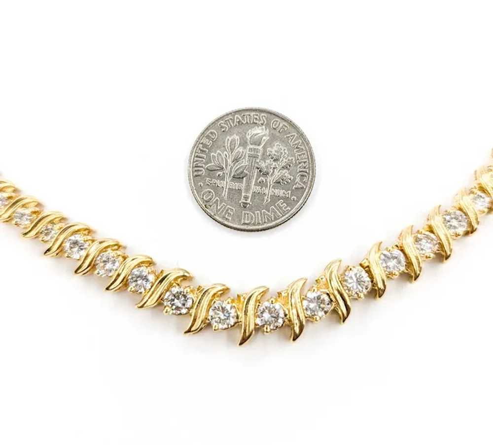 Diamond Tennis Necklace in 14k Yellow Gold - image 2