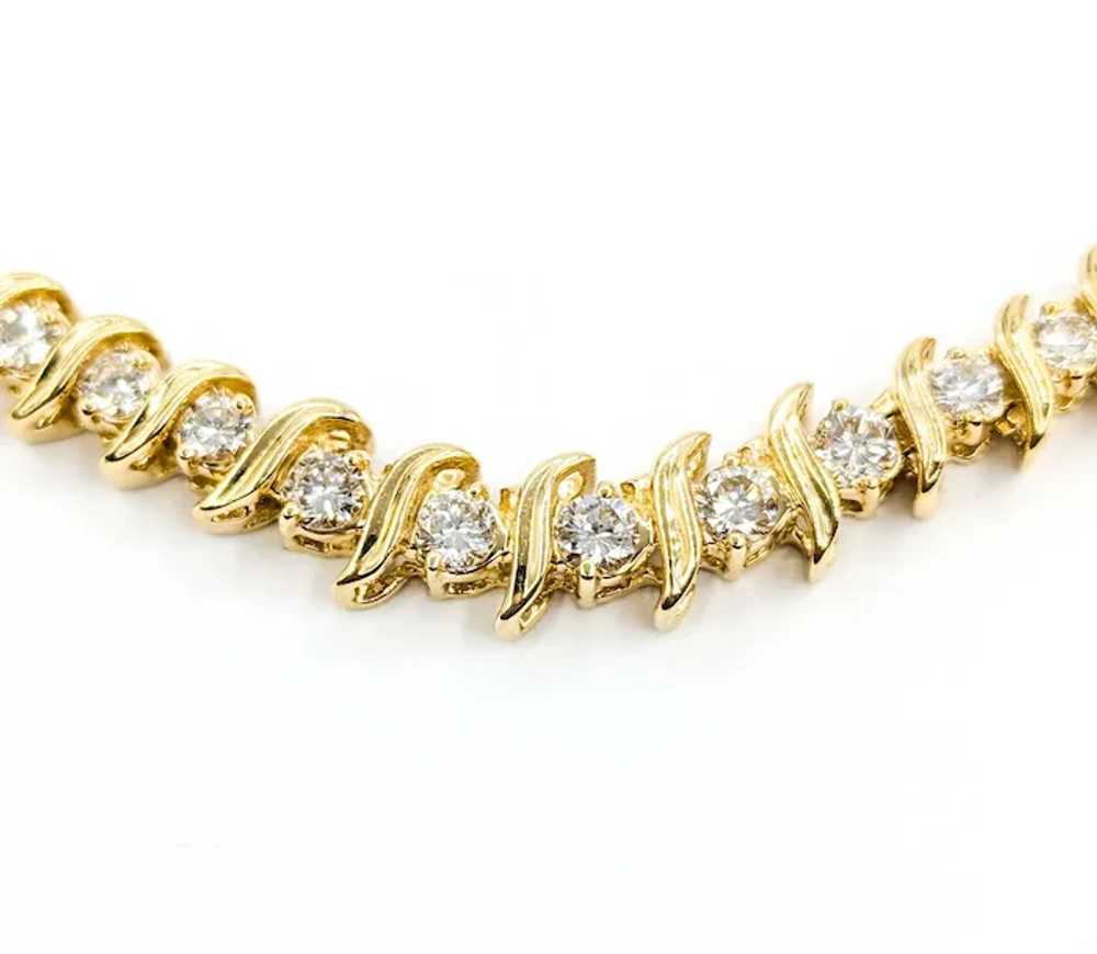 Diamond Tennis Necklace in 14k Yellow Gold - image 3