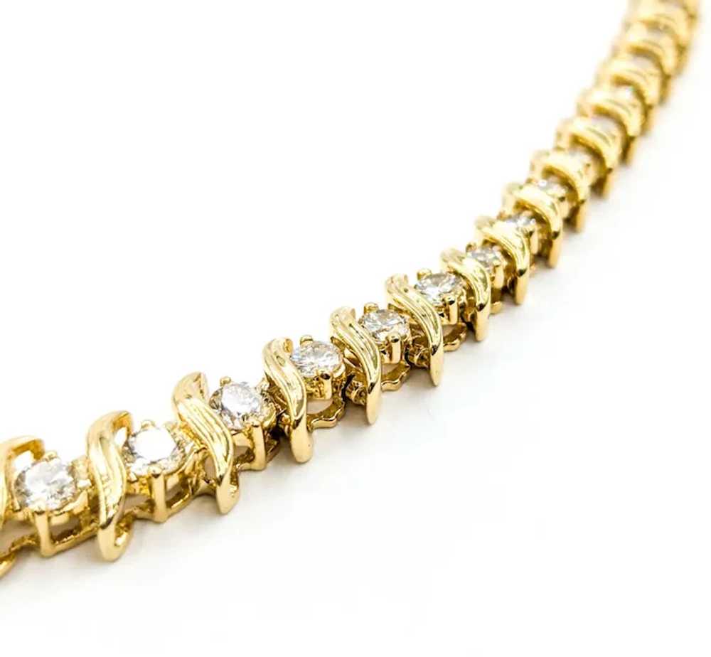 Diamond Tennis Necklace in 14k Yellow Gold - image 4