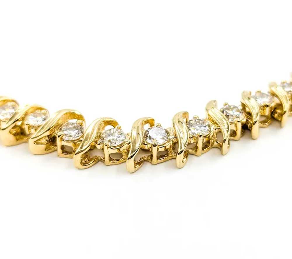 Diamond Tennis Necklace in 14k Yellow Gold - image 5