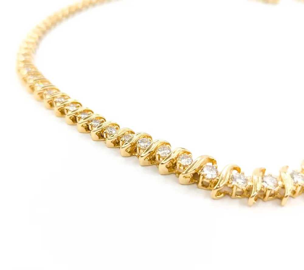 Diamond Tennis Necklace in 14k Yellow Gold - image 9