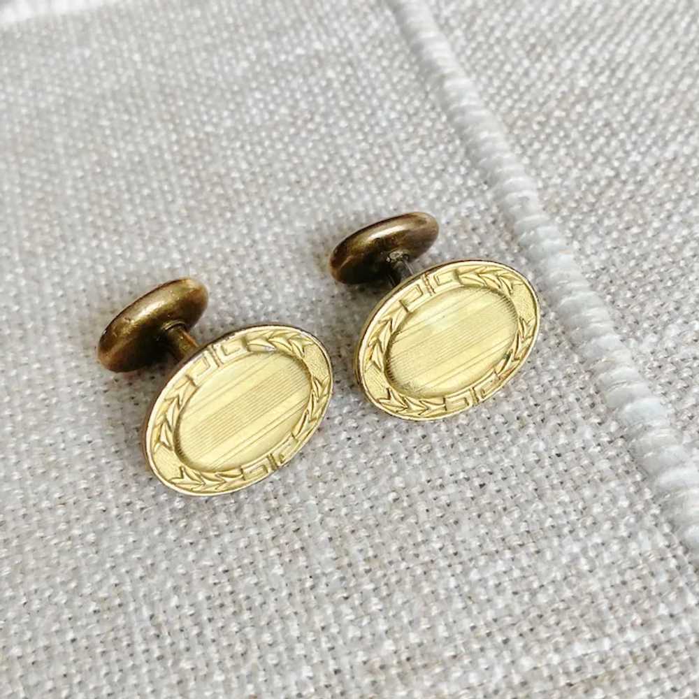 Edwardian Gold Filled Cuff Links - image 2