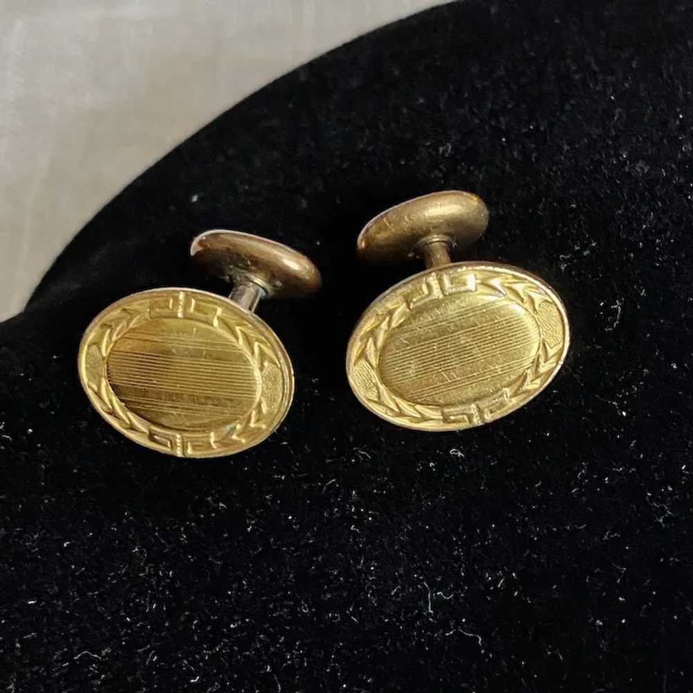 Edwardian Gold Filled Cuff Links - image 5