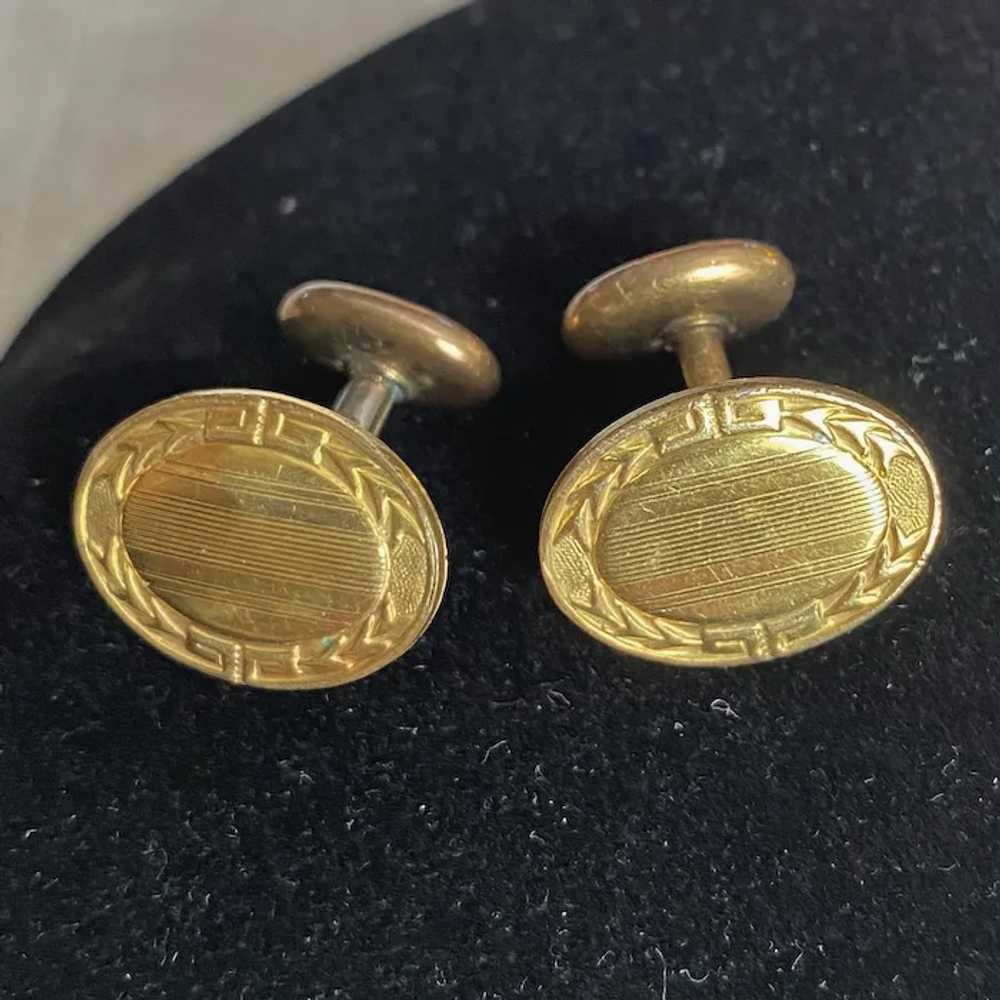 Edwardian Gold Filled Cuff Links - image 9