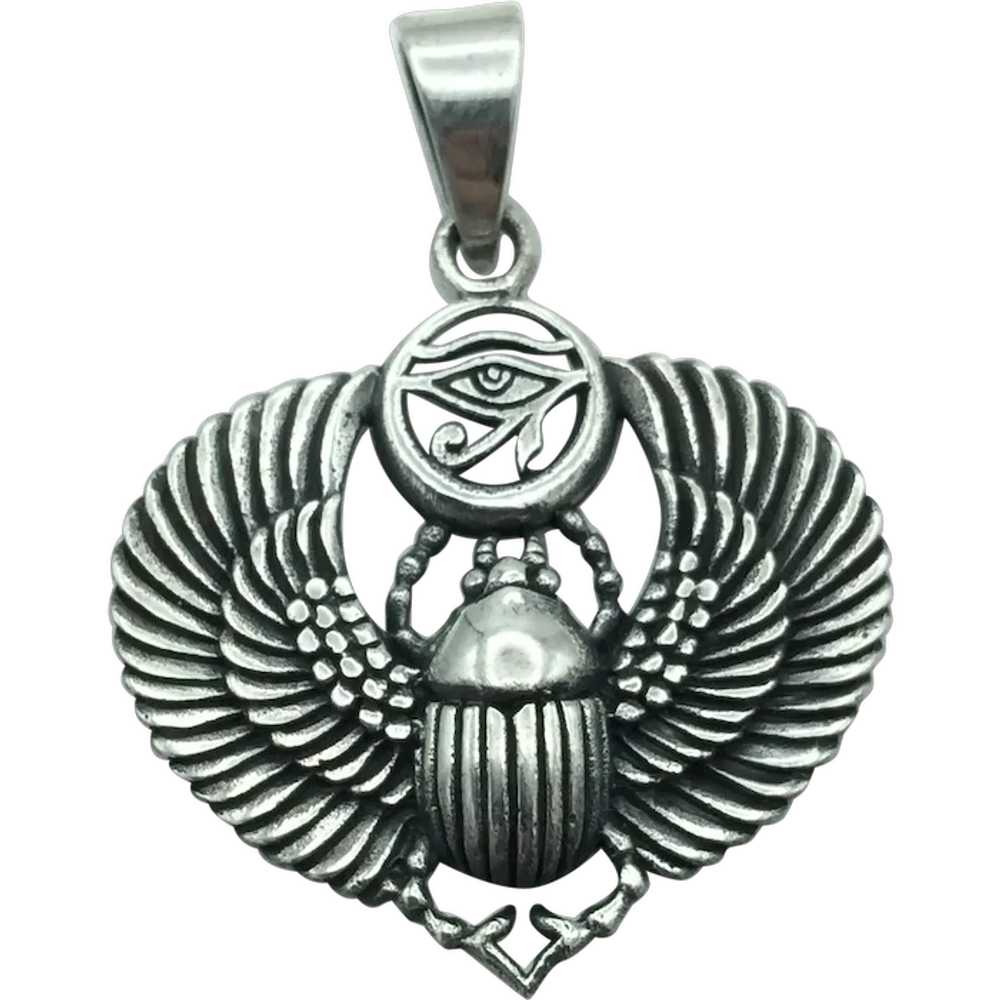 Sterling Silver Scarab Pendant - image 1