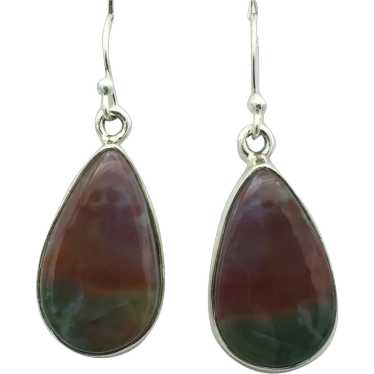 Sterling Silver Lace Agate Earrings - image 1