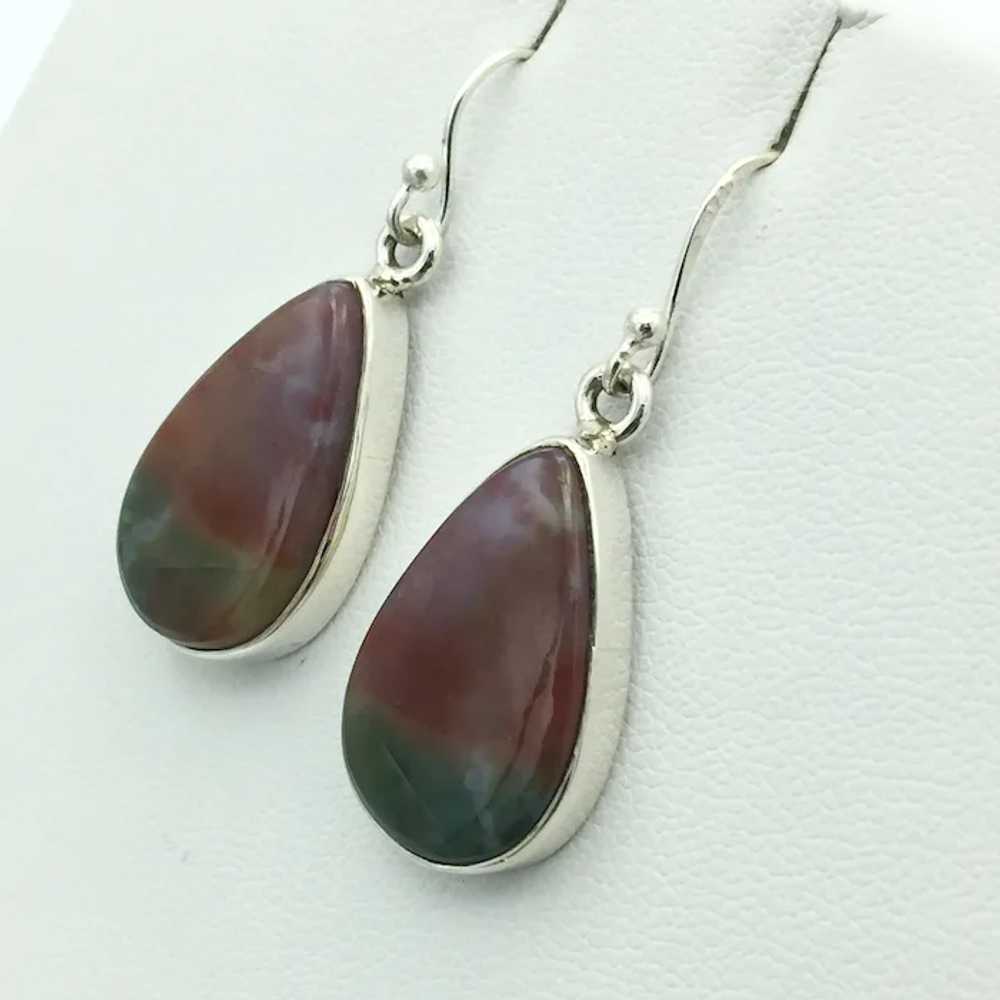 Sterling Silver Lace Agate Earrings - image 3