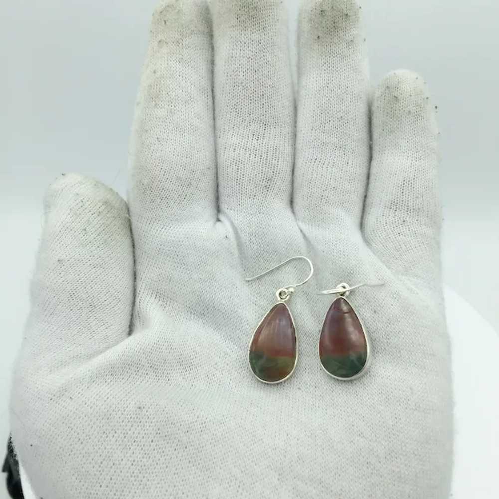 Sterling Silver Lace Agate Earrings - image 5