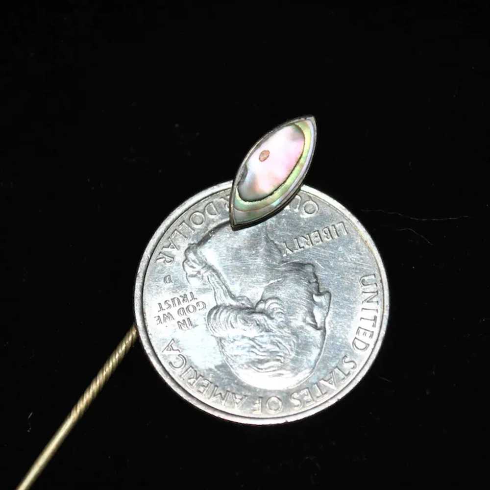 Sterling Silver Abalone Stick / Cravat Pin #2 - image 7