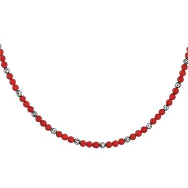 John Hardy Sterling Silver Classic Chain Red Cora… - image 1