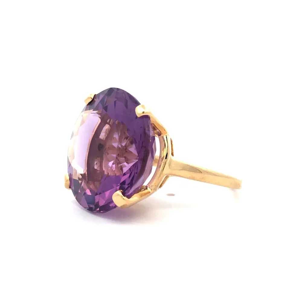 Estate 20.75ct Solitaire Amethyst in 14K Yellow g… - image 2