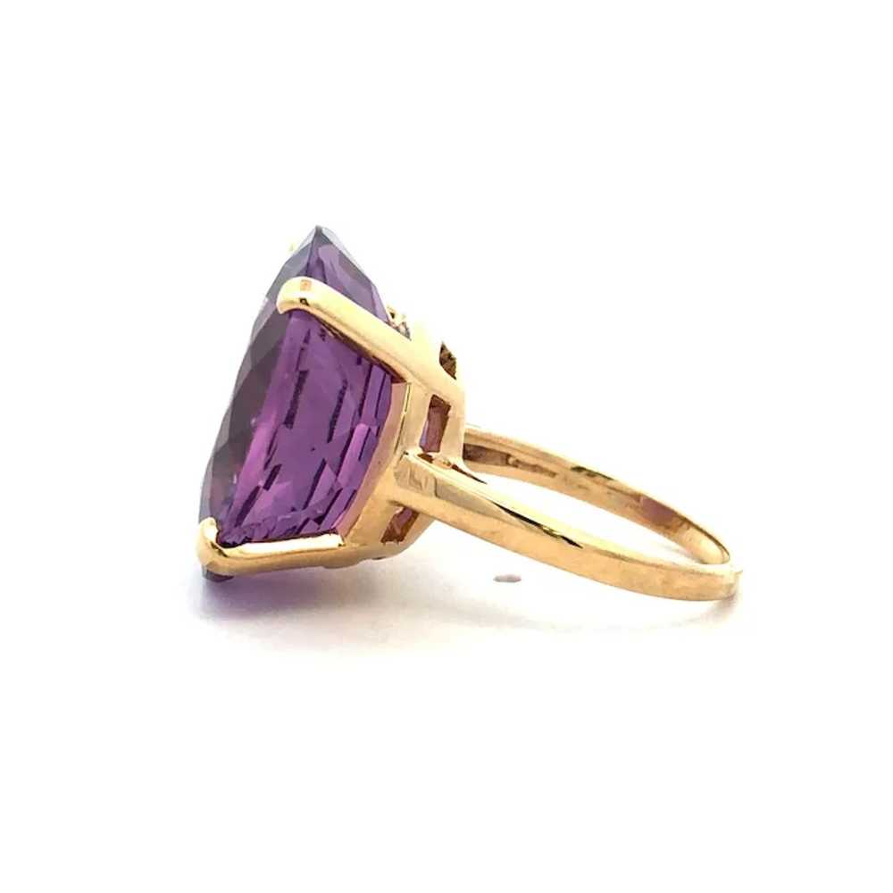 Estate 20.75ct Solitaire Amethyst in 14K Yellow g… - image 3