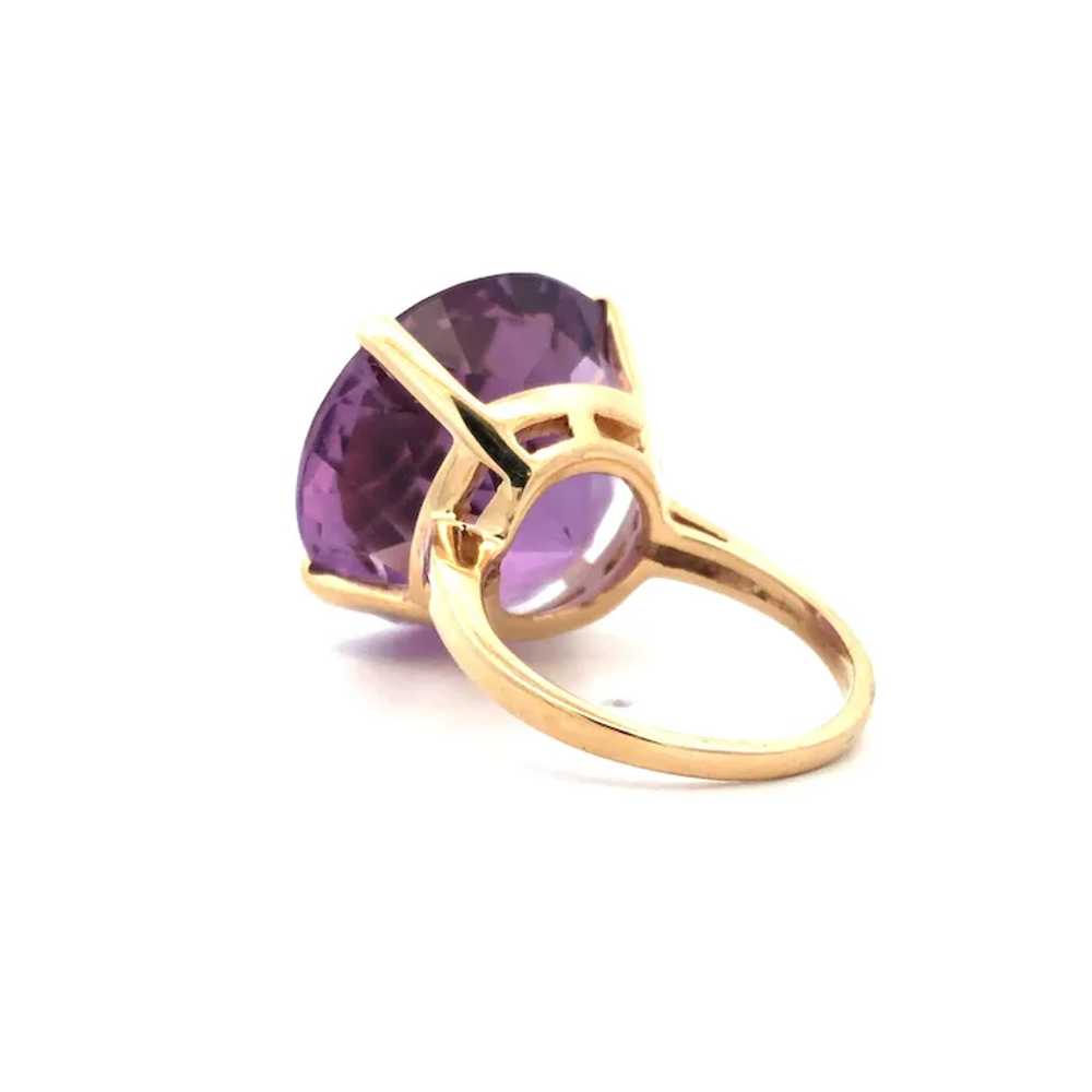 Estate 20.75ct Solitaire Amethyst in 14K Yellow g… - image 4