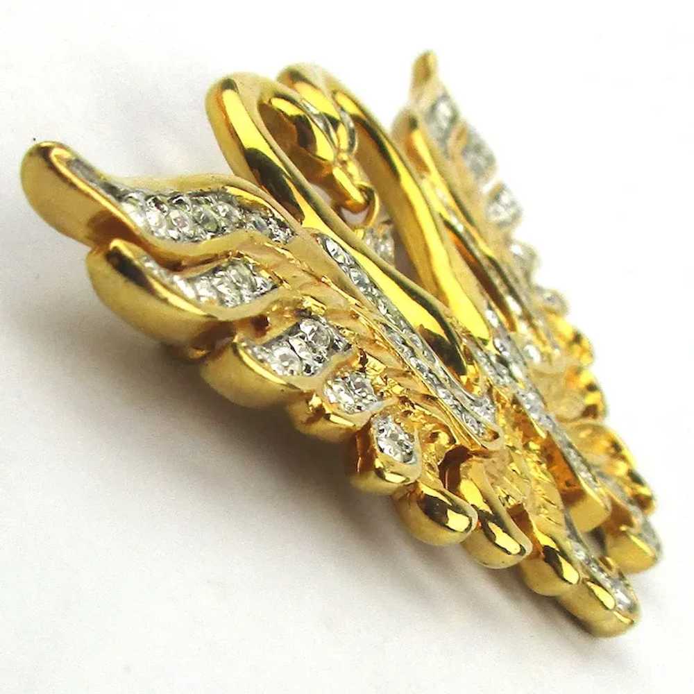 Nolan Miller Crystal Rhinestone Swan Birds Brooch… - image 2