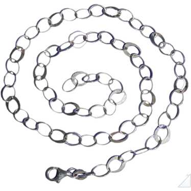 Sterling Silver Oval Link Chain Necklace - image 1