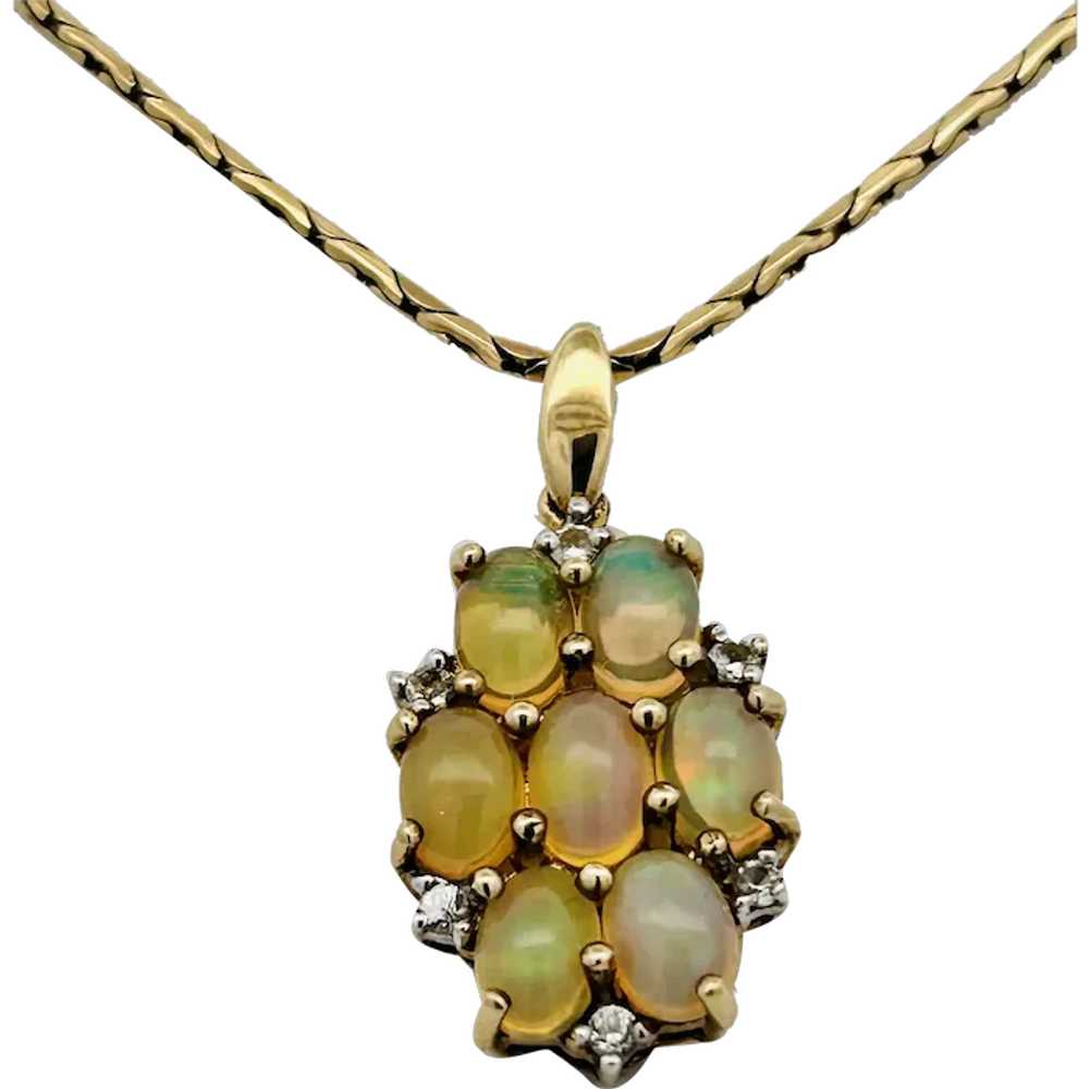 Vintage Estate Jelly Opal Pendant - image 1