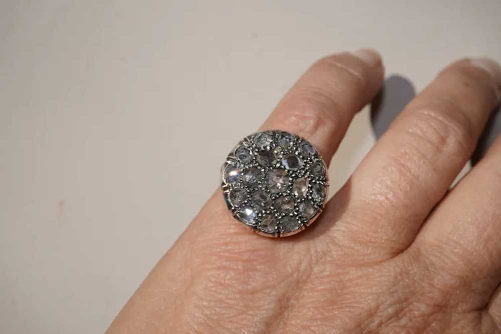 Antique 14K Rose Cut Diamonds With Griffin Should… - image 2