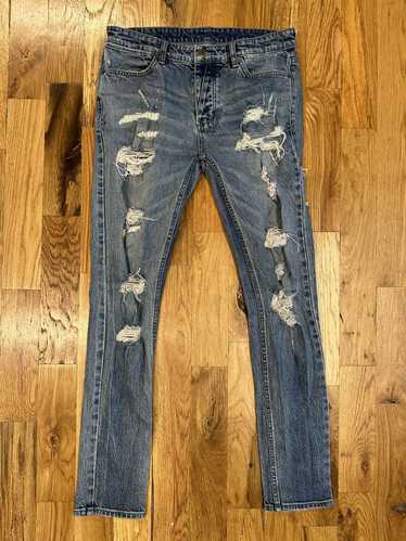 Ksubi Ksubi Distressed Dark Blue Denim Jeans Size 