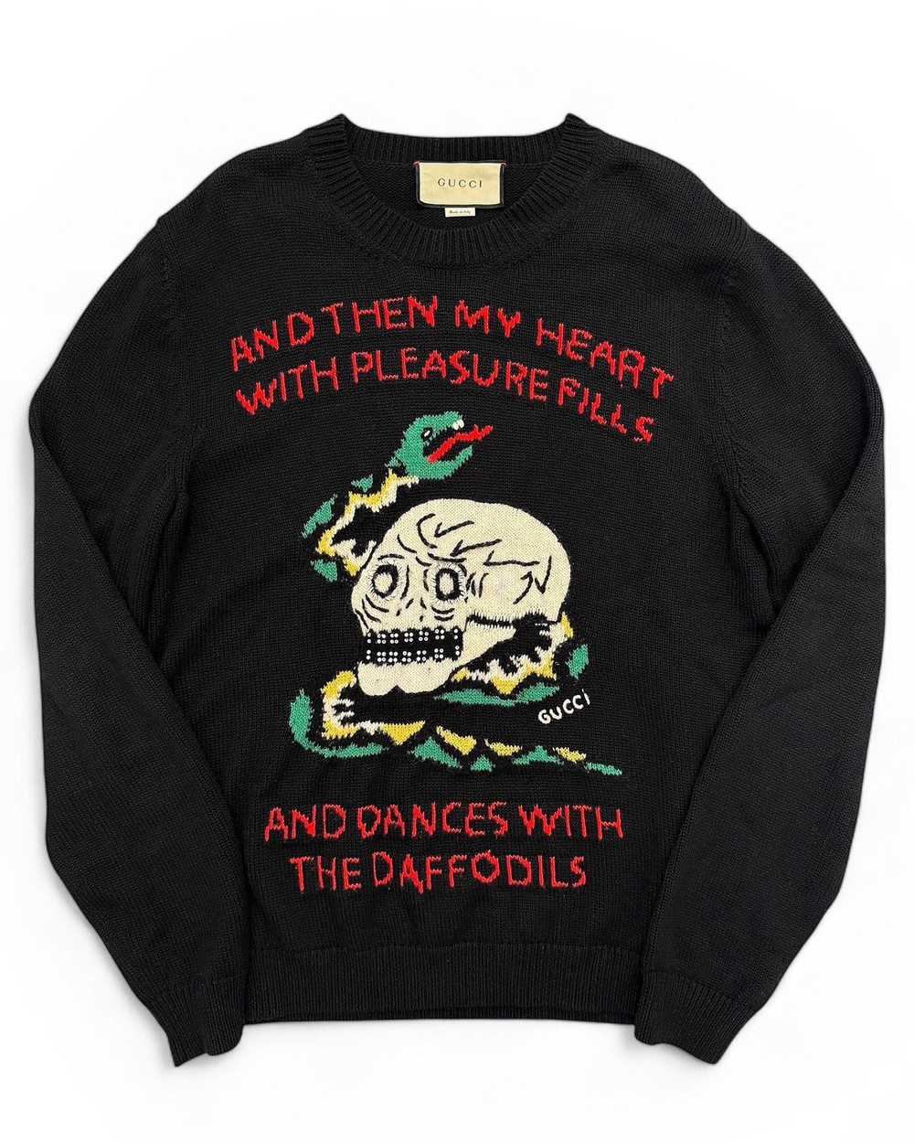 Gucci Narcissus Poem Skull Knit Sweater - image 1