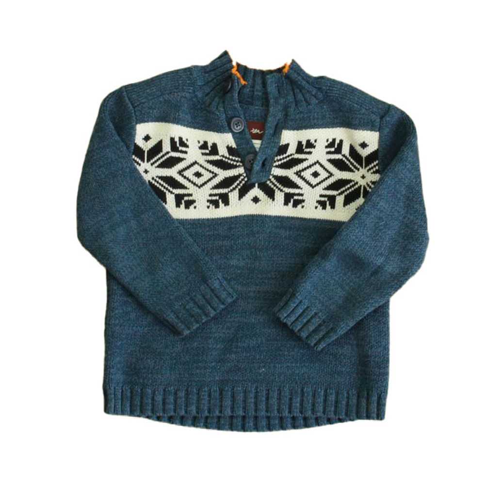 Tea Collection Tea Boys Blue | Ivory Sweater Size… - image 2