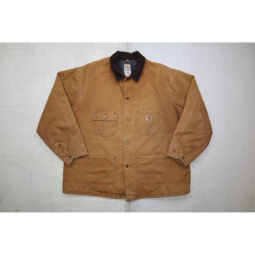 Carhartt Vtg Carhartt Chore Jacket Brown Blanket … - image 1