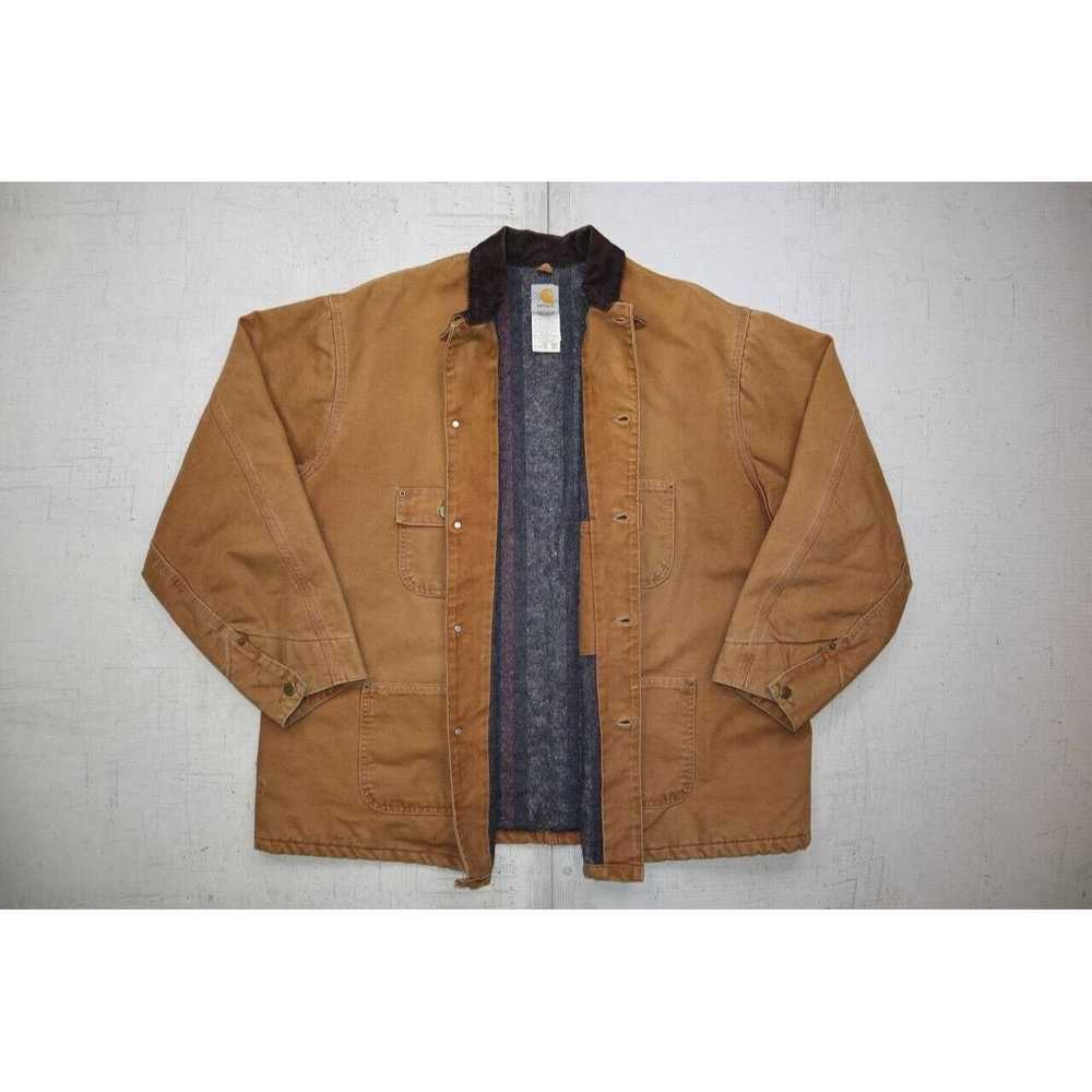 Carhartt Vtg Carhartt Chore Jacket Brown Blanket … - image 6