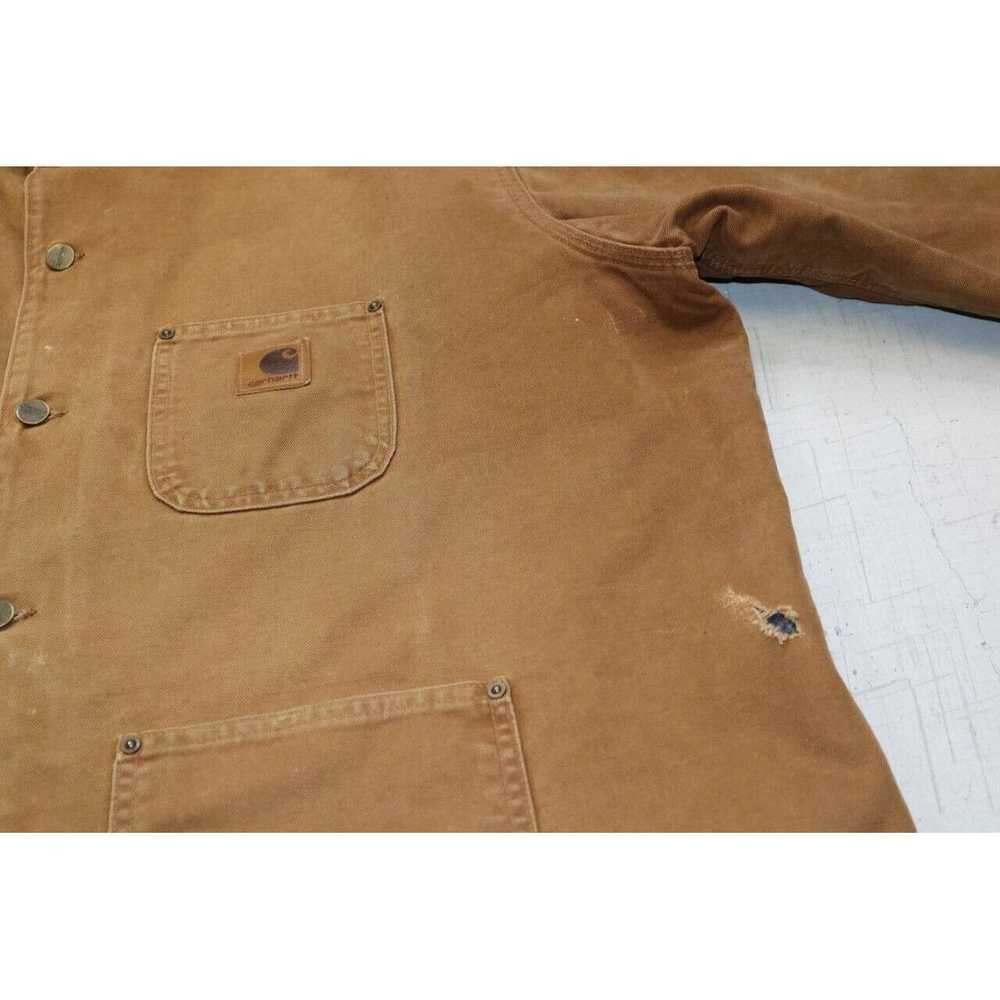 Carhartt Vtg Carhartt Chore Jacket Brown Blanket … - image 9