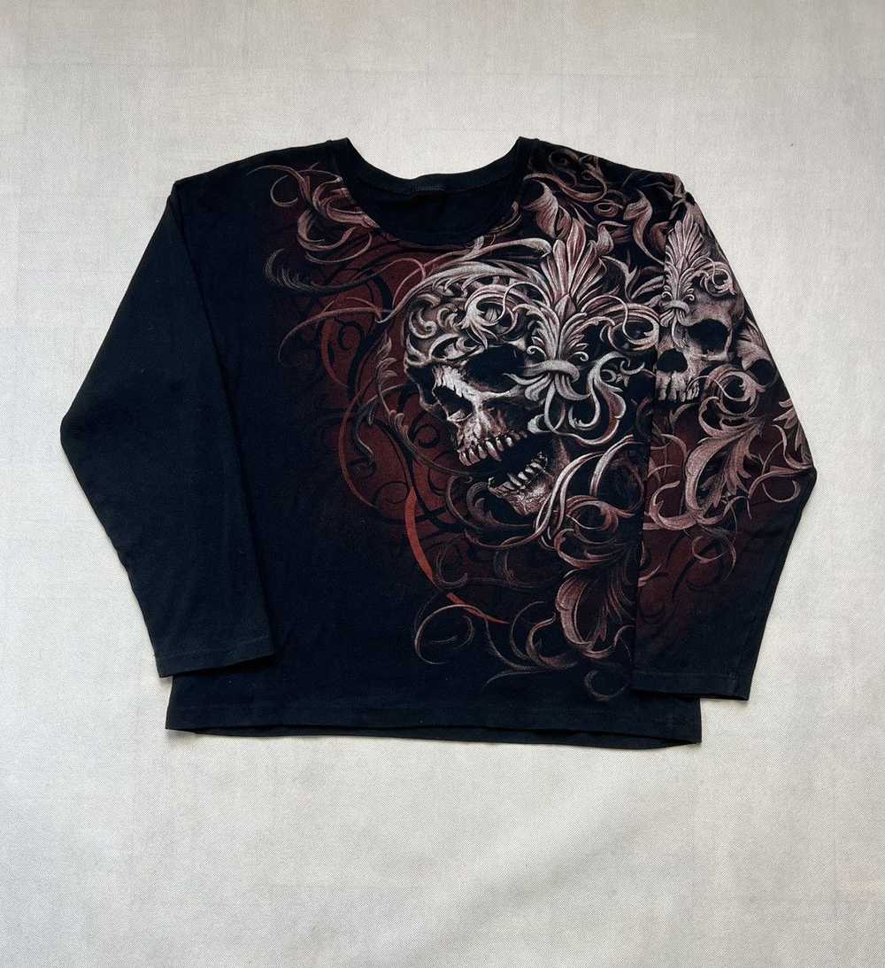 Skulls × Vintage Longsleeve skull print avant gar… - image 1