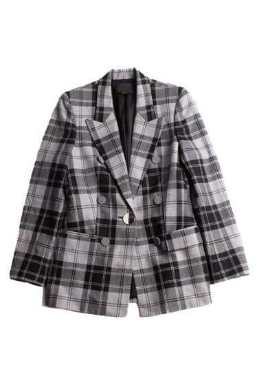 Alexander Wang Black and Grey Plaid Blazer