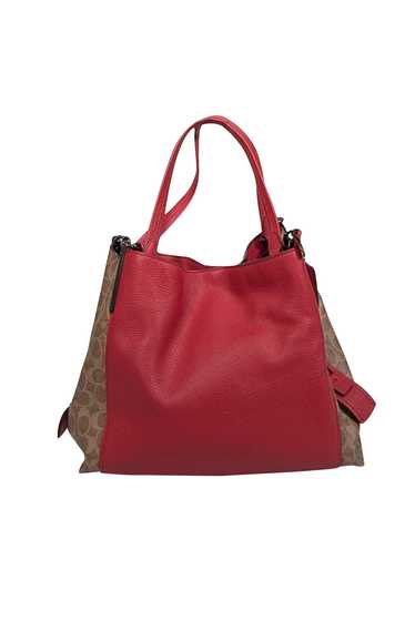 Coach - Red Pebbled Leather w/ Tan Monogram Coated