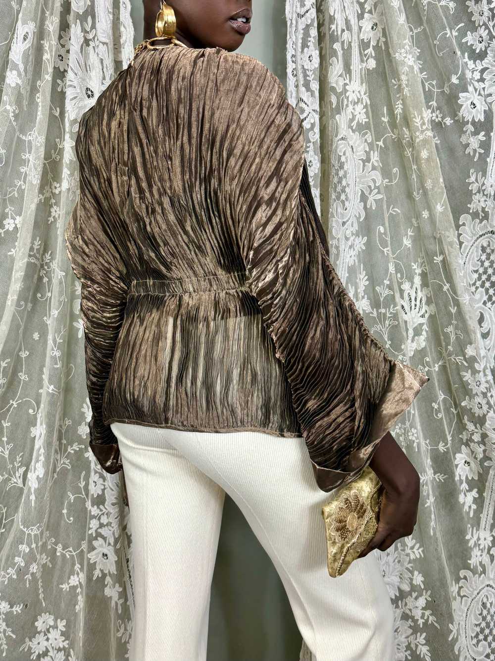 Krizia, 80s metallic pleated jacket - image 10