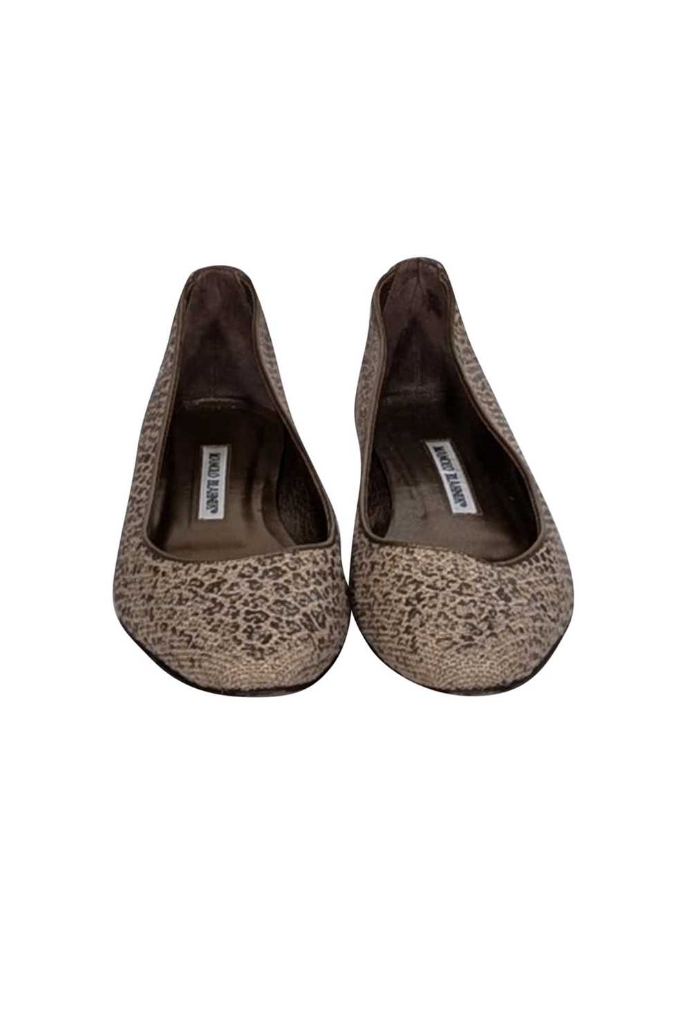 Manolo Blahnik - Beige & Bronze Flats Sz 8.5 - image 2