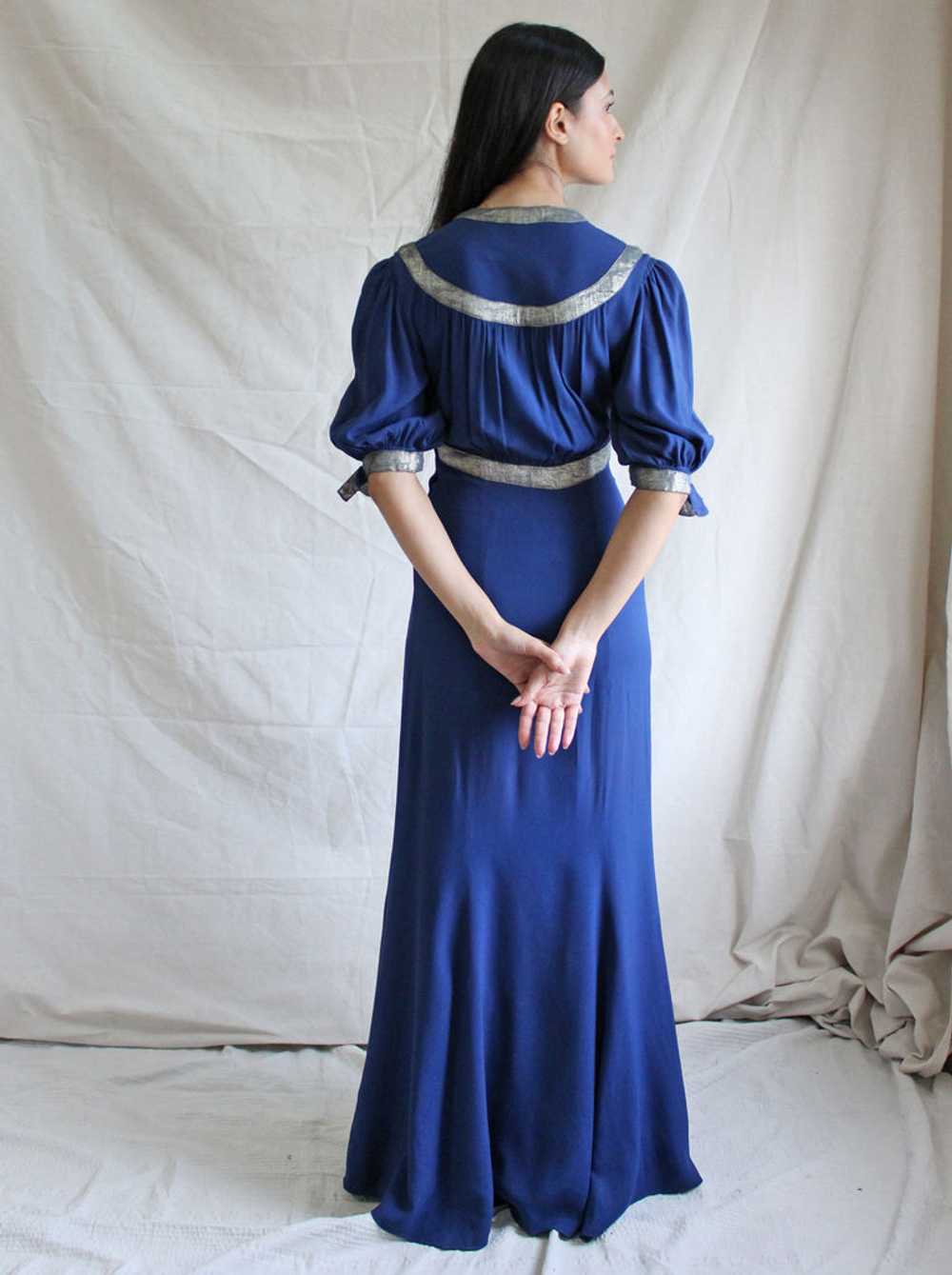 30s Lamé Trim Gown - image 6