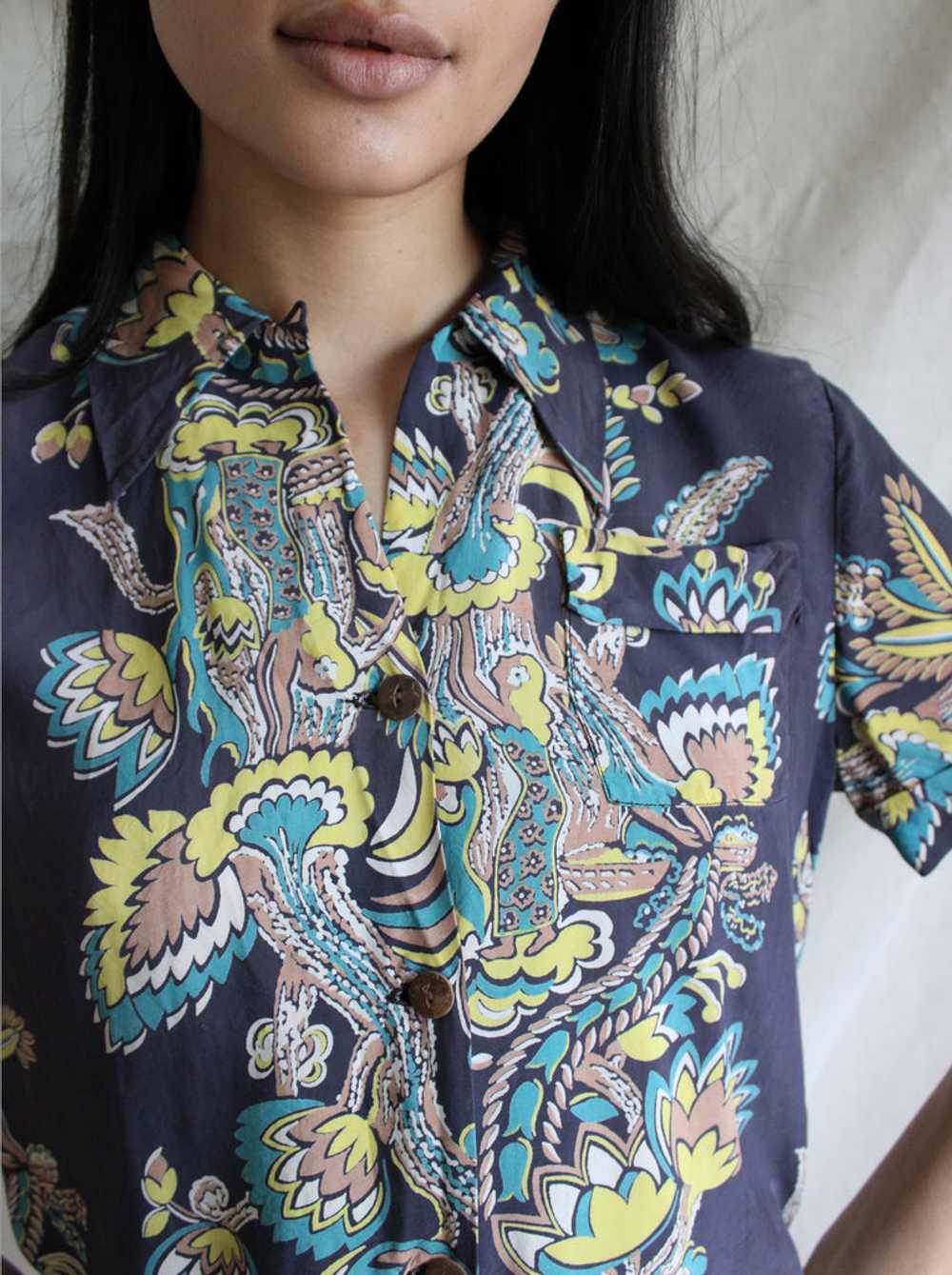 40s Cold Rayon Aloha Shirt - image 3
