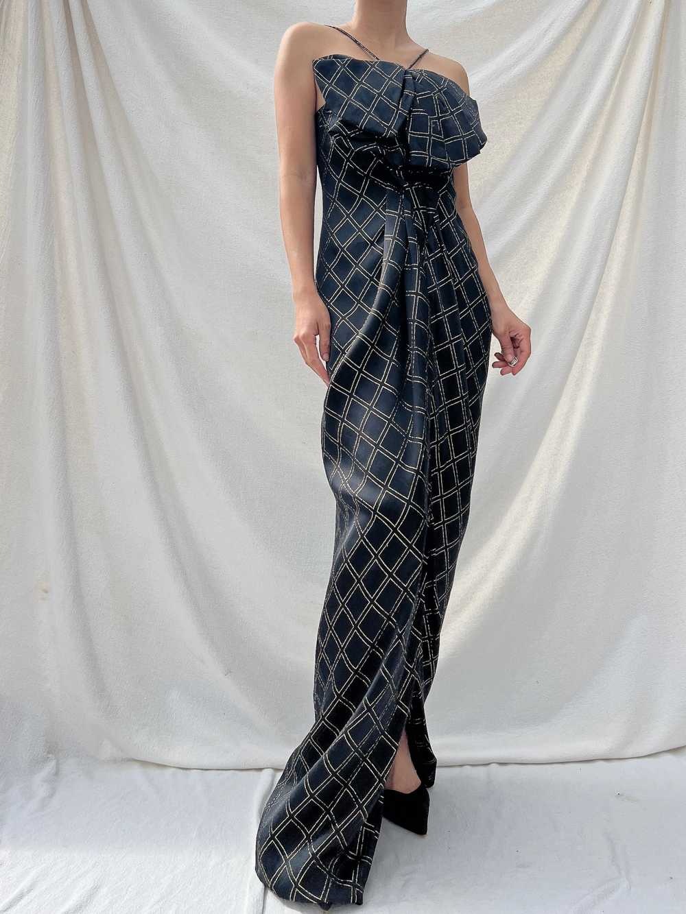 Vintage Galanos Silk Halter Gown - M - image 2