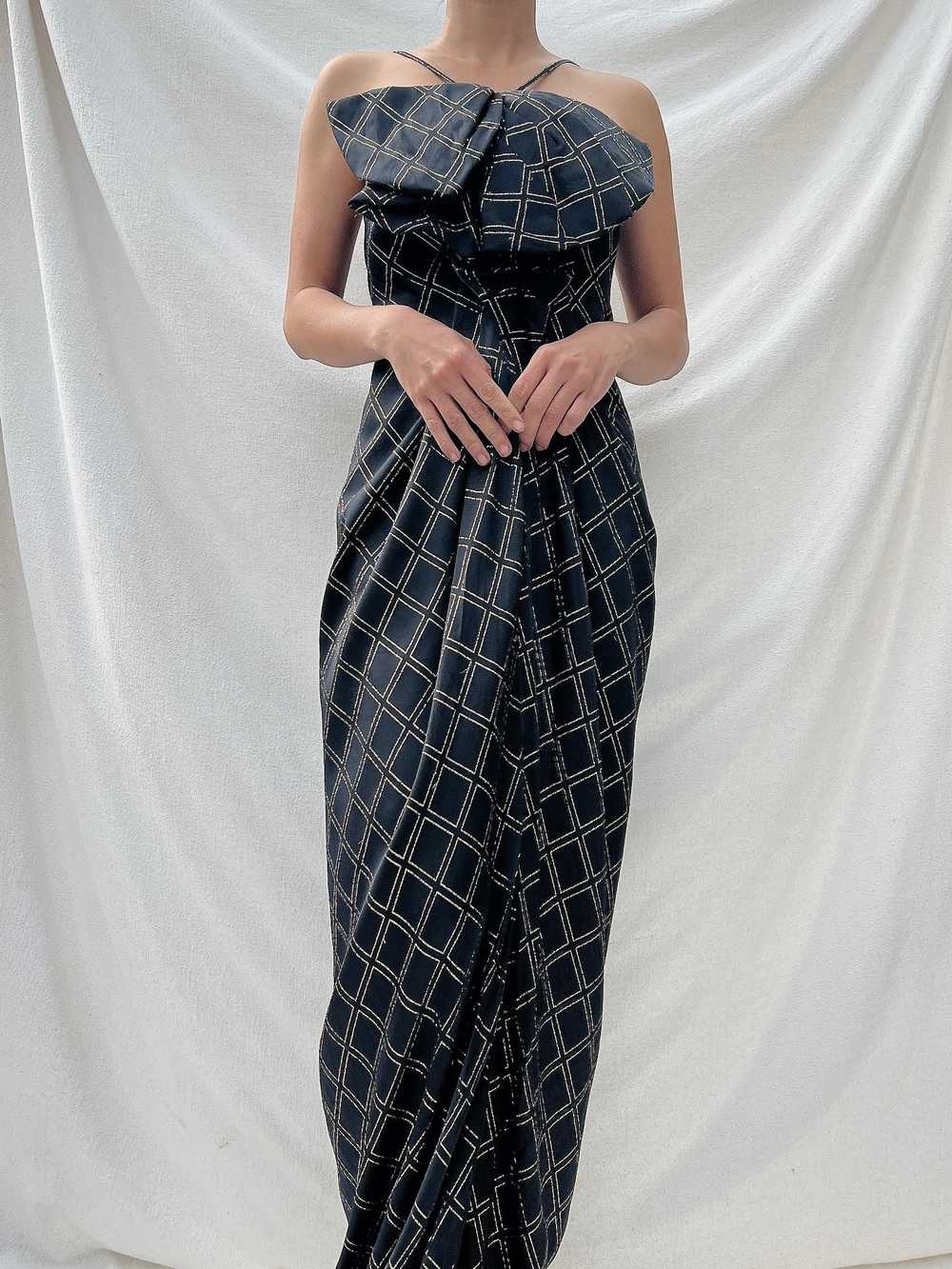 Vintage Galanos Silk Halter Gown - M - image 3