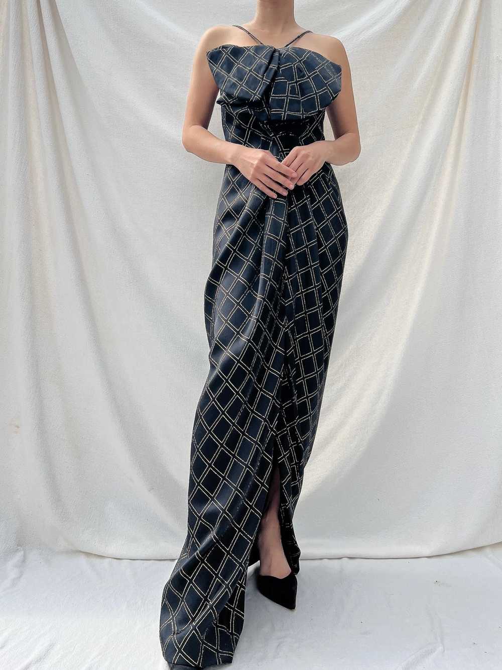 Vintage Galanos Silk Halter Gown - M - image 4