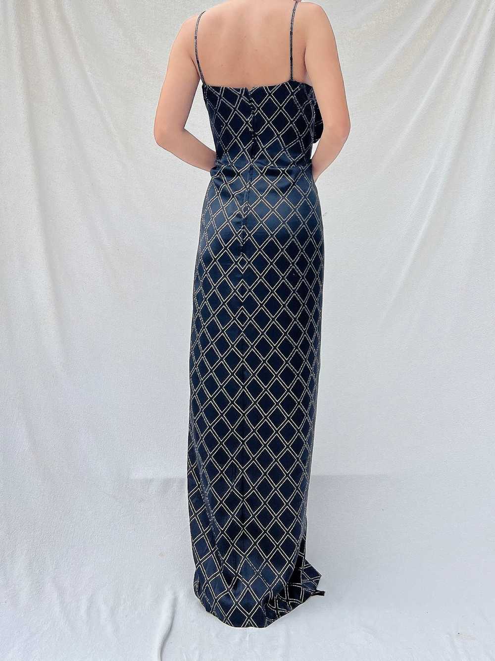 Vintage Galanos Silk Halter Gown - M - image 7