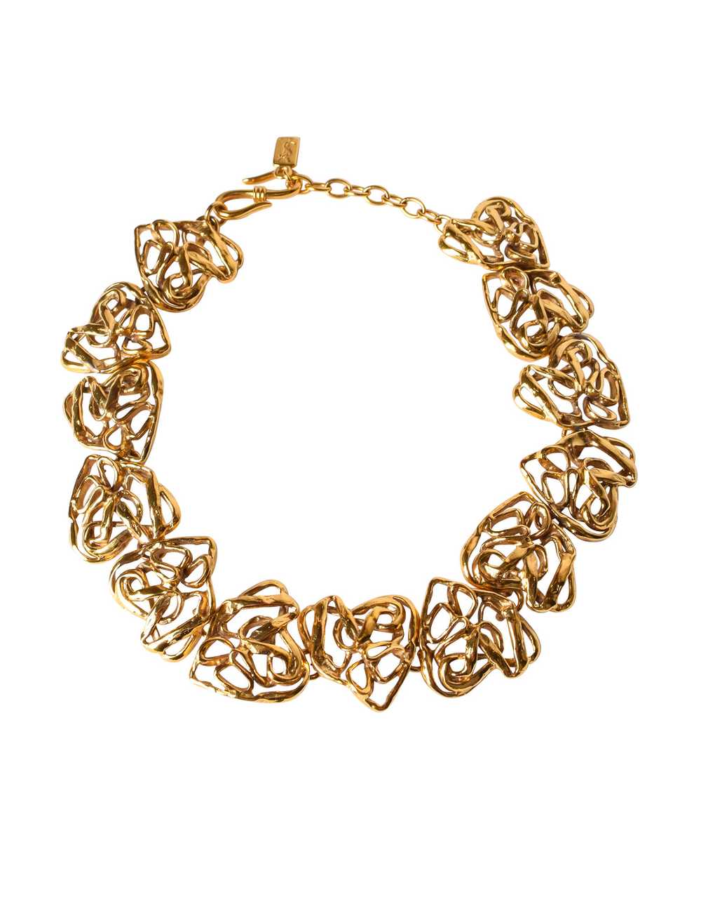 Yves Saint Laurent Vintage Golden Abstract Heart … - image 1