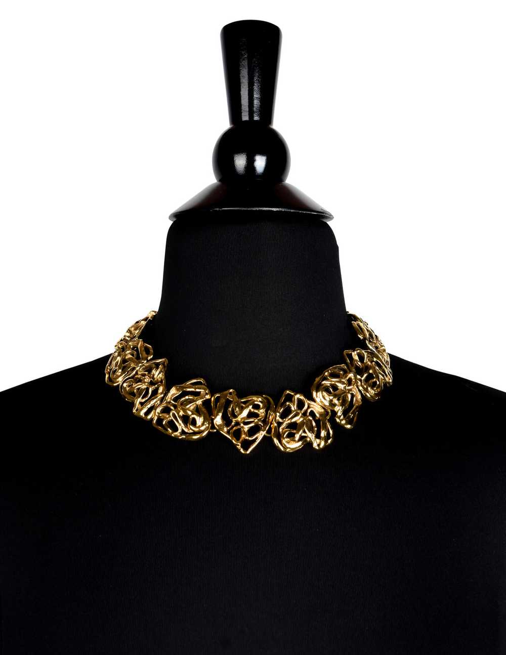 Yves Saint Laurent Vintage Golden Abstract Heart … - image 4